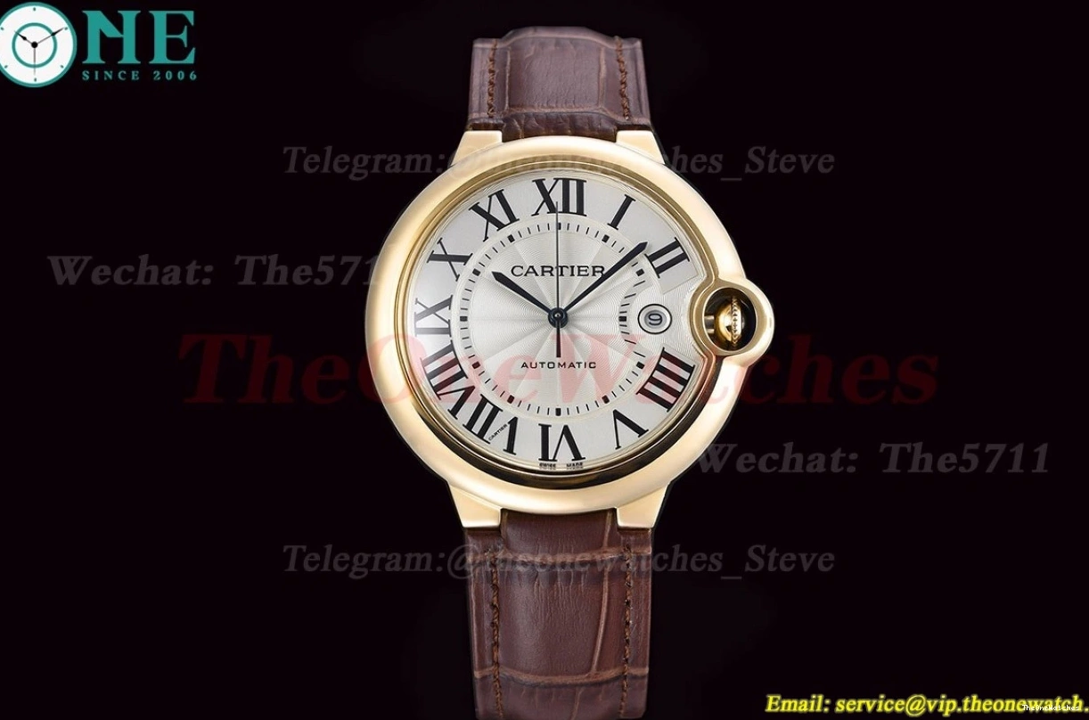 42mm GDF De Dial Cartier White LE MY8215 YG Ballon Bleu 1226